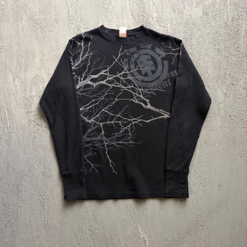 Vintage Element Thermal Shirt Small Black 2000s Y2K Skater
